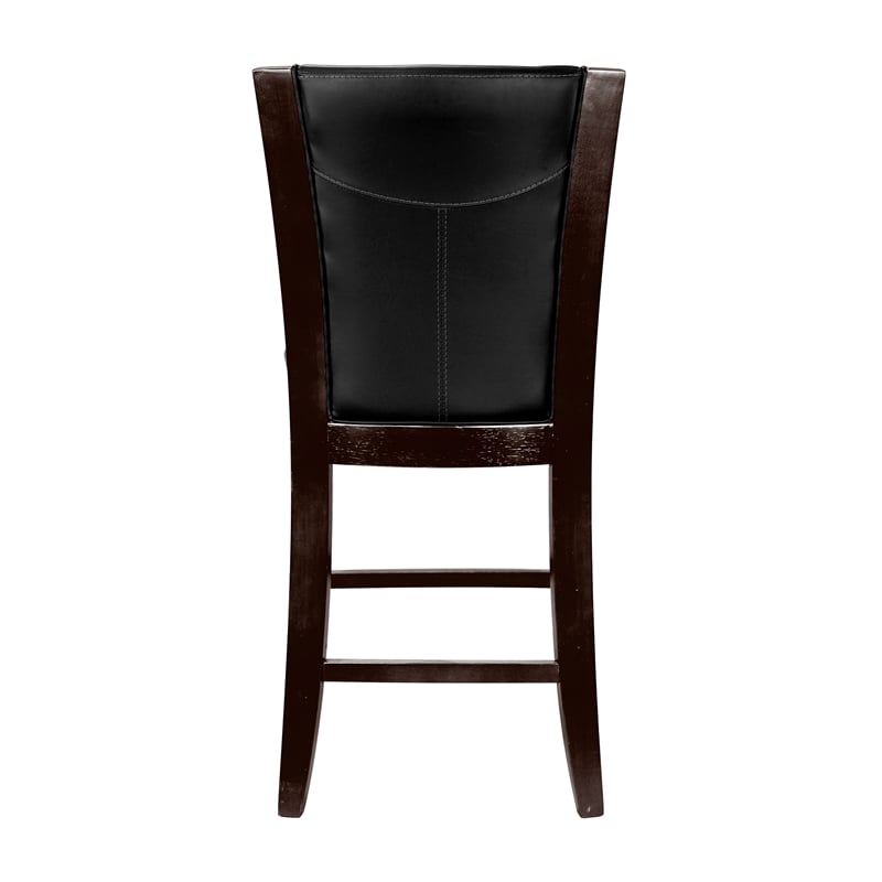 Pemberly Row Counter Height Dining Chair in Dark Brown Faux Leather (Set of 6)