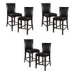 Pemberly Row Counter Height Dining Chair in Dark Brown Faux Leather (Set of 6)
