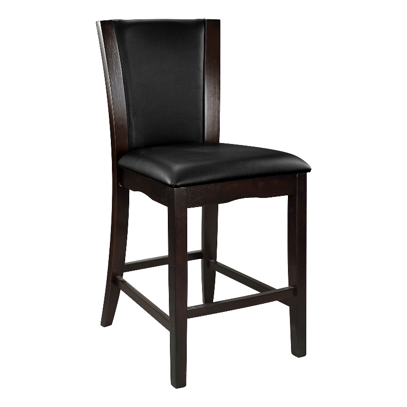 Pemberly Row Counter Height Dining Chair in Dark Brown Faux Leather (Set of 4)