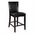 Pemberly Row Counter Height Dining Chair in Dark Brown Faux Leather (Set of 4)