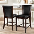 Pemberly Row Counter Height Dining Chair in Dark Brown Faux Leather (Set of 4)