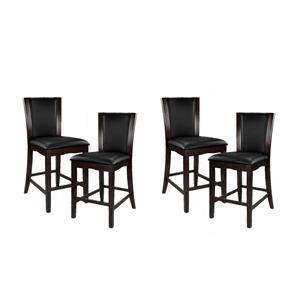 Pemberly Row Counter Height Dining Chair in Dark Brown Faux Leather (Set of 4)
