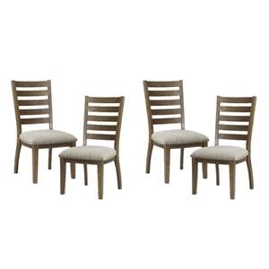 Pemberly Row Asian Hardwood Dining Room Side Chair in Cherry (Set of 4)