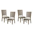 Pemberly Row Asian Hardwood Dining Room Side Chair in Cherry (Set of 4)