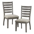 Pemberly Row Asian Hardwood Dining Room Side Chair in Gray (Set of 4)