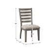 Pemberly Row Asian Hardwood Dining Room Side Chair in Gray (Set of 4)