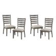 Pemberly Row Asian Hardwood Dining Room Side Chair in Gray (Set of 4)