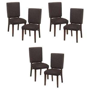 Pemberly Row Asian Hardwood Dining Room Chair in Walnut (Set of 6)