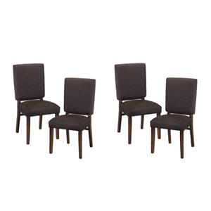Pemberly Row Asian Hardwood Dining Room Chair in Walnut (Set of 4)