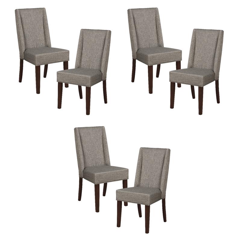 Pemberly Row Asian Hardwood Dining Room Side Chair in Espresso (Set of 6)