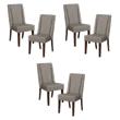Pemberly Row Asian Hardwood Dining Room Side Chair in Espresso (Set of 6)