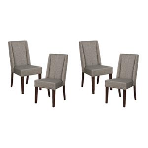 Pemberly Row Asian Hardwood Dining Room Side Chair in Espresso (Set of 4)