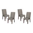 Pemberly Row Asian Hardwood Dining Room Side Chair in Espresso (Set of 4)