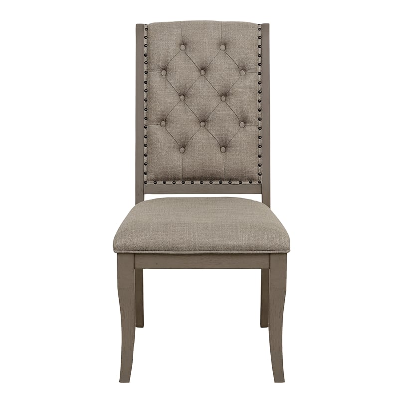 Pemberly Row Traditional Wood Dining Room Side Chair in Gray Cashmere (Set of 6)