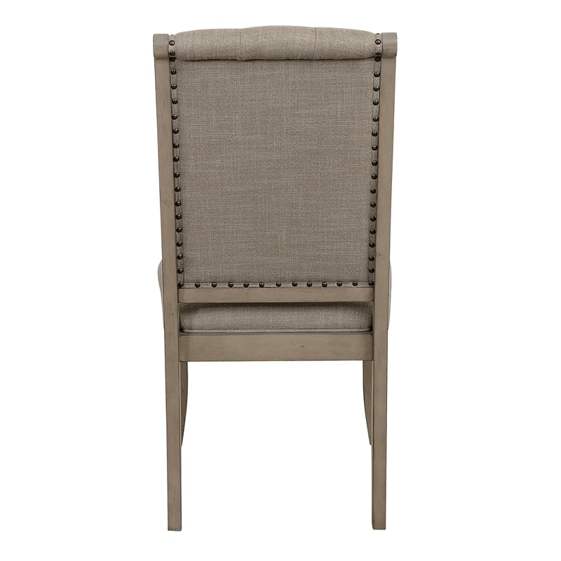 Pemberly Row Traditional Wood Dining Room Side Chair in Gray Cashmere (Set of 6)