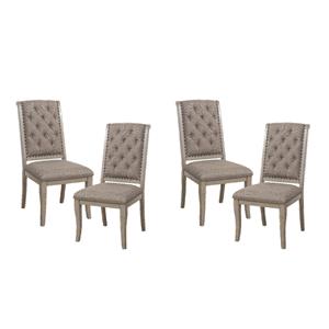 Pemberly Row Traditional Wood Dining Room Side Chair in Gray Cashmere (Set of 4)
