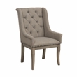 Pemberly Row Traditional Wood Dining Room Arm Chair in Gray Cashmere (Set of 6)