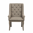 Pemberly Row Traditional Wood Dining Room Arm Chair in Gray Cashmere (Set of 6)