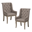 Pemberly Row Traditional Wood Dining Room Arm Chair in Gray Cashmere (Set of 4)