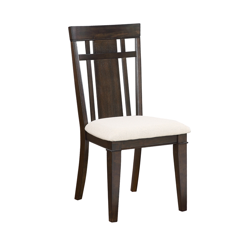 Pemberly Row Asian Hardwood Dining Room Side Chair in Dark Brown (Set of 4)