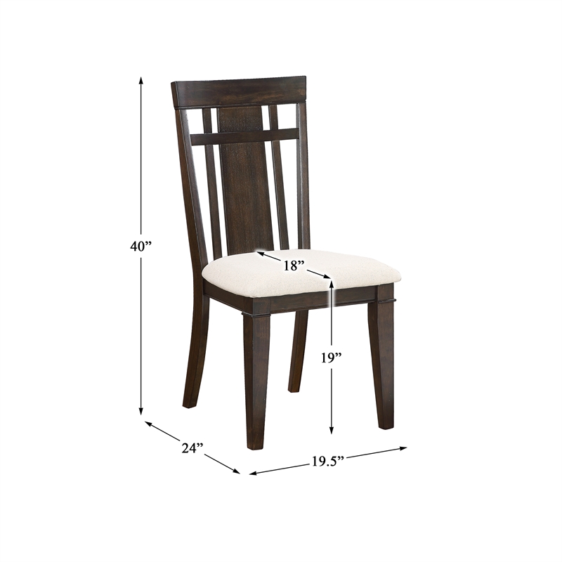 Pemberly Row Asian Hardwood Dining Room Side Chair in Dark Brown (Set of 4)
