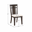 Pemberly Row Asian Hardwood Dining Room Side Chair in Dark Brown (Set of 4)