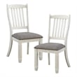 Pemberly Row Pine Wood Dining Room Side Chair in Antique White (Set of 6)