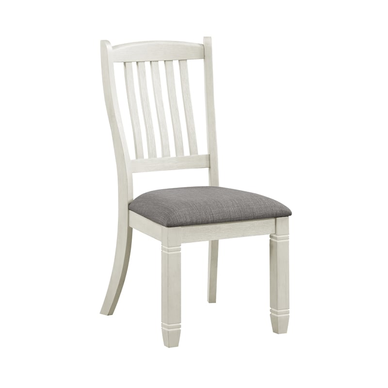 Pemberly Row Pine Wood Dining Room Side Chair in Antique White (Set of 6)
