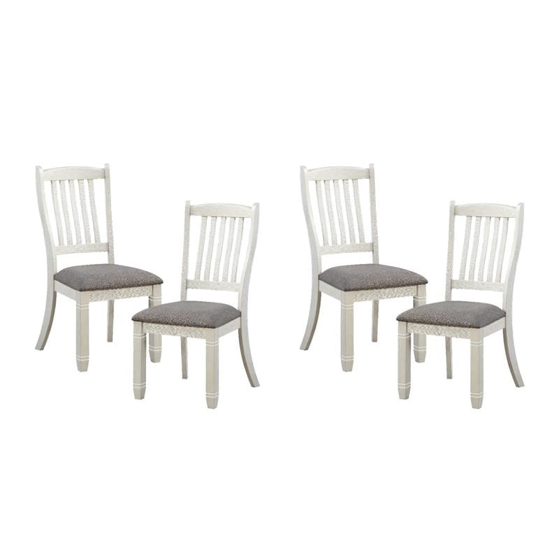 Pemberly Row Pine Wood Dining Room Side Chair in Antique White (Set of 4)