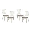 Pemberly Row Pine Wood Dining Room Side Chair in Antique White (Set of 4)