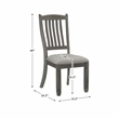 Pemberly Row Pine Wood Dining Room Side Chair in Antique Gray (Set of 6)