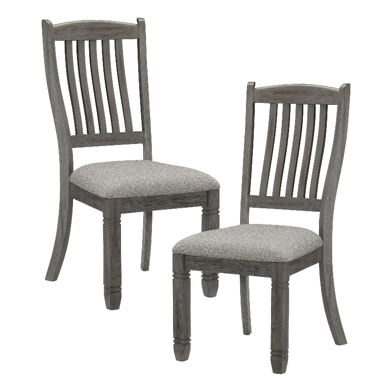 Pemberly Row Pine Wood Dining Room Side Chair in Antique Gray (Set of 4)