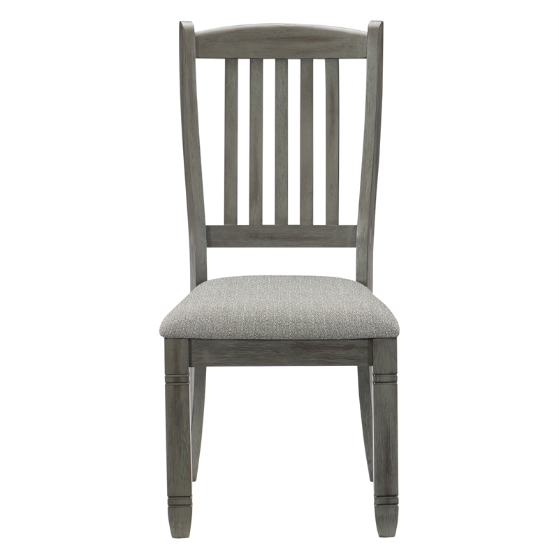 Pemberly Row Pine Wood Dining Room Side Chair in Antique Gray (Set of 4)