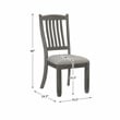Pemberly Row Pine Wood Dining Room Side Chair in Antique Gray (Set of 4)