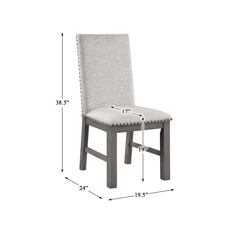 Pemberly Row Traditional Wood Dining Room Side Chair in Gray (Set of 6)