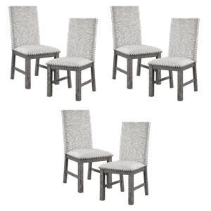 Pemberly Row Traditional Wood Dining Room Side Chair in Gray (Set of 6)