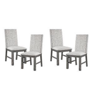 Pemberly Row Traditional Wood Dining Room Side Chair in Gray (Set of 4)