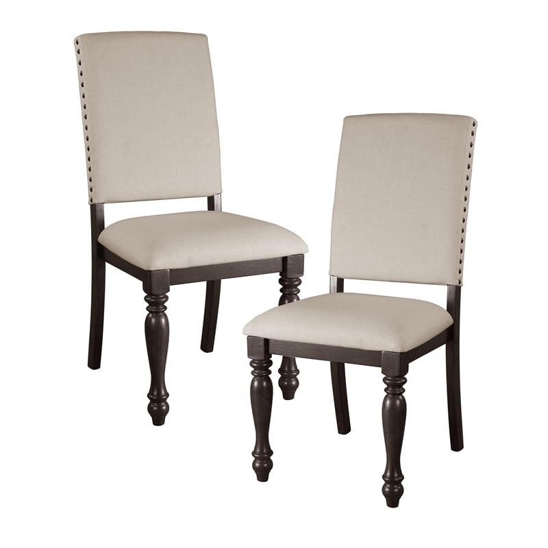 Pemberly Row Transitional Dining Room Side Chair in Grayish Brown (Set of 6)