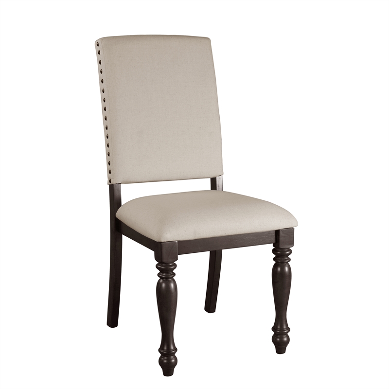 Pemberly Row Transitional Dining Room Side Chair in Grayish Brown (Set of 6)