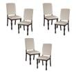 Pemberly Row Transitional Dining Room Side Chair in Grayish Brown (Set of 6)