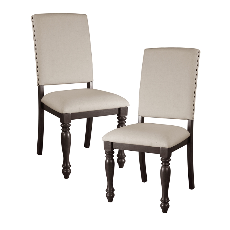 Pemberly Row Transitional Dining Room Side Chair in Grayish Brown (Set of 4)
