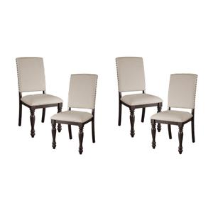 Pemberly Row Transitional Dining Room Side Chair in Grayish Brown (Set of 4)