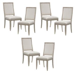 Pemberly Row Contemporary Wood Dining Room Side Chair in Gray (Set of 6)