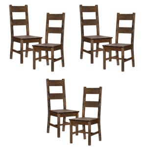 Pemberly Row Solid Wood Dining Room Side Chair in Burnished Brown (Set of 6)