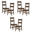 Pemberly Row Solid Wood Dining Room Side Chair in Burnished Brown (Set of 6)