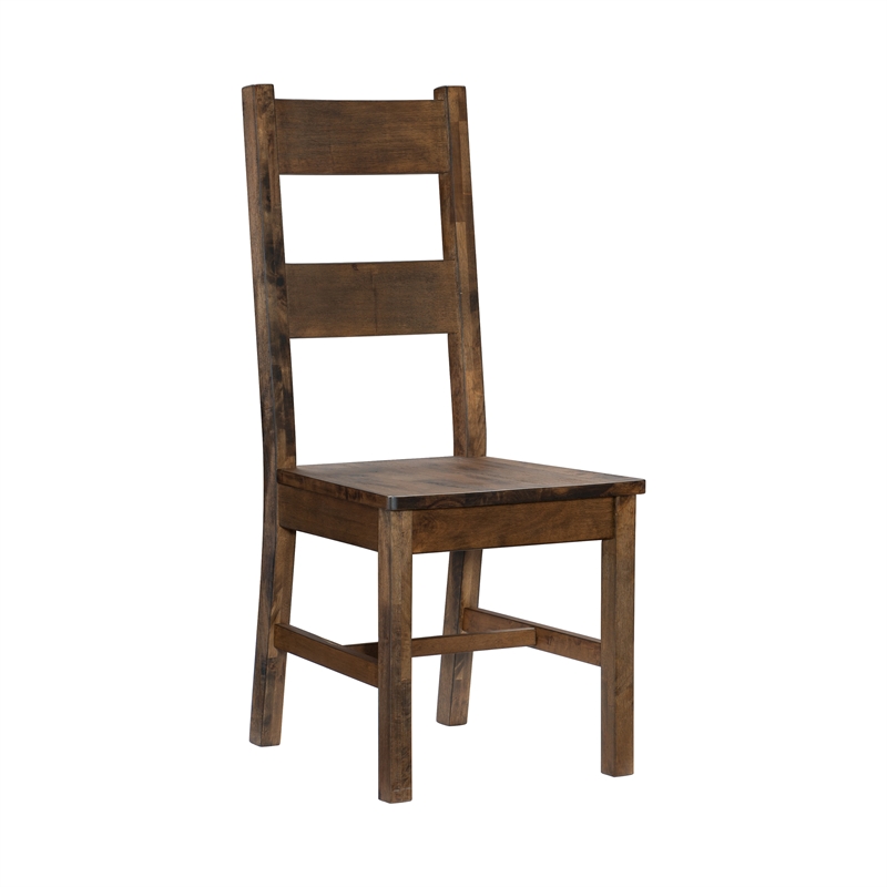 Pemberly Row Solid Wood Dining Room Side Chair in Burnished Brown (Set of 4)