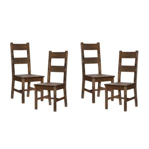 Pemberly Row Solid Wood Dining Room Side Chair in Burnished Brown (Set of 4)