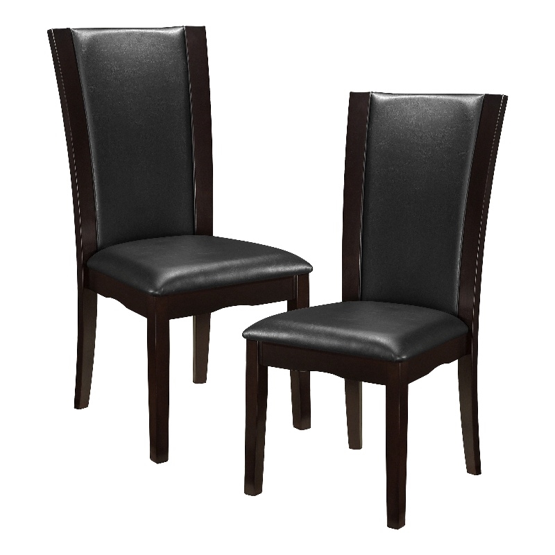 Pemberly Row Wood and Faux Leather Dining Room Side Chair in Espresso (Set of 6)