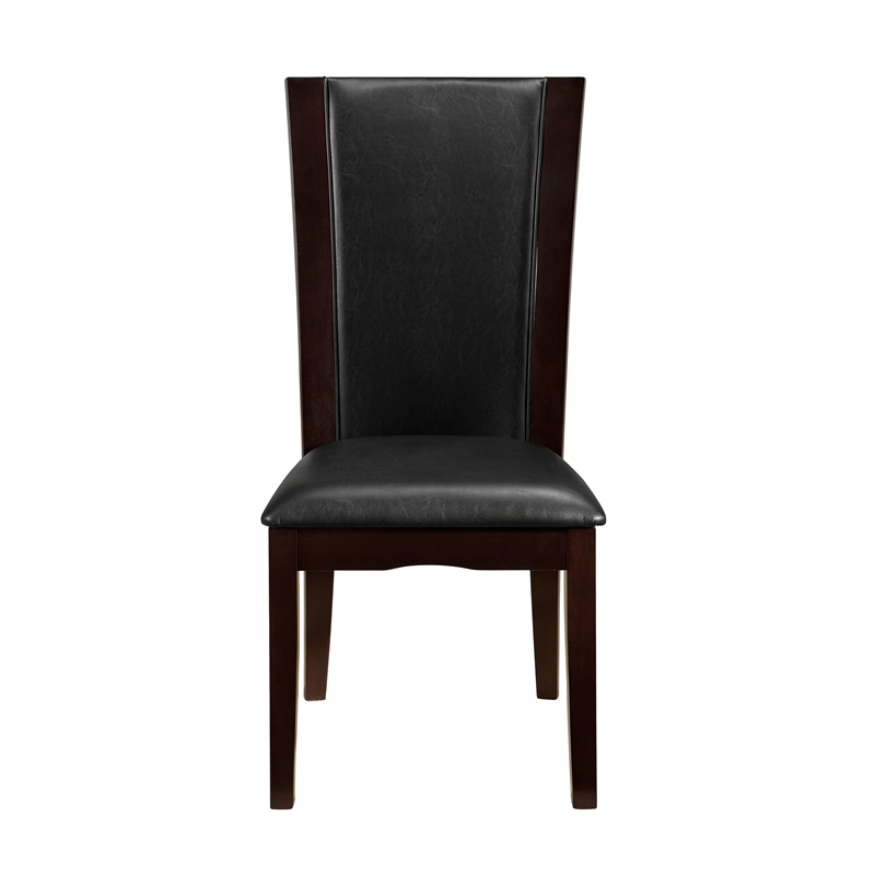 Pemberly Row Wood and Faux Leather Dining Room Side Chair in Espresso (Set of 6)