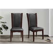 Pemberly Row Wood and Faux Leather Dining Room Side Chair in Espresso (Set of 6)